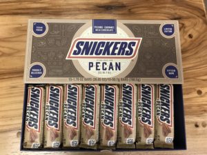 A case of Snickers Pecan Bars