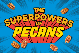 APC graphic for the "Superpowers of Pecans" marketing campaign.