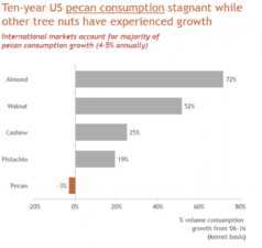 Graph showing U.S. pecan consumption growth in comparison to other tree nuts