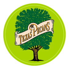 Logo for the Texas Pecan Board shows a pecan tree with a circular, lime green background, and a banner that reads "Texas Pecans."