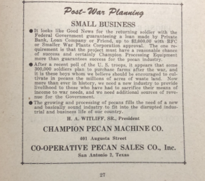 An archived advertisement from a TPGA Proceeding from after WWII.