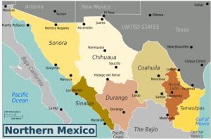 Map of northern Mexico.