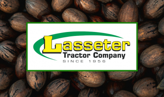 Lasseter Tractor Company logo over some pecans.