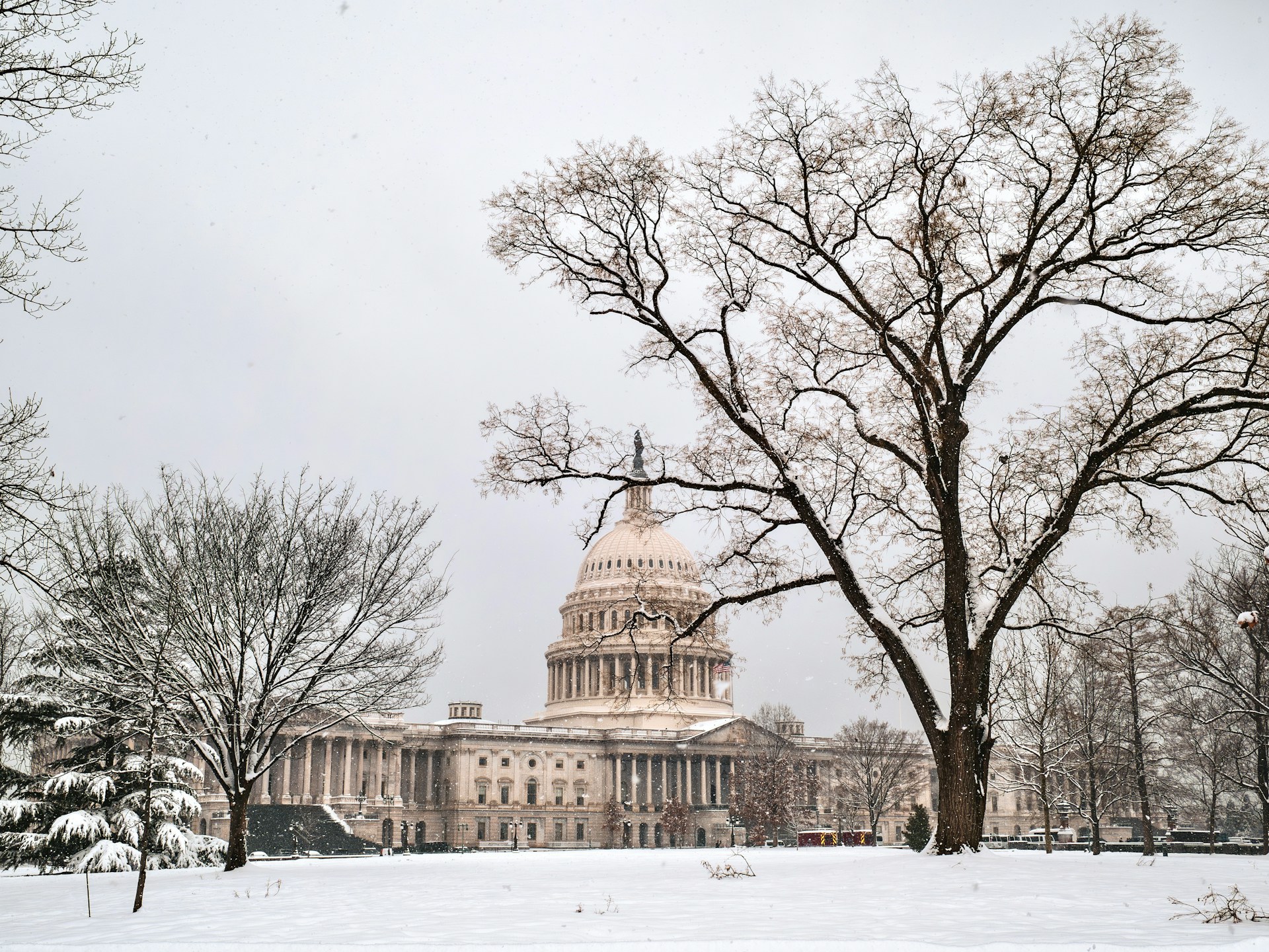 The US Capitol building with snow in winter. (Photo by Sebastian Schuster on Unsplash)