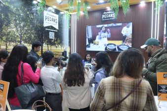 A chef showcasing pecan dishes with the American Pecan Council.