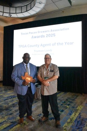 Texas Pecan Growers Association and Texas Pecan Board Awards. TPGA County Agent of the Year- Truman Lamb - Presented by Troy Swift, TPGA President